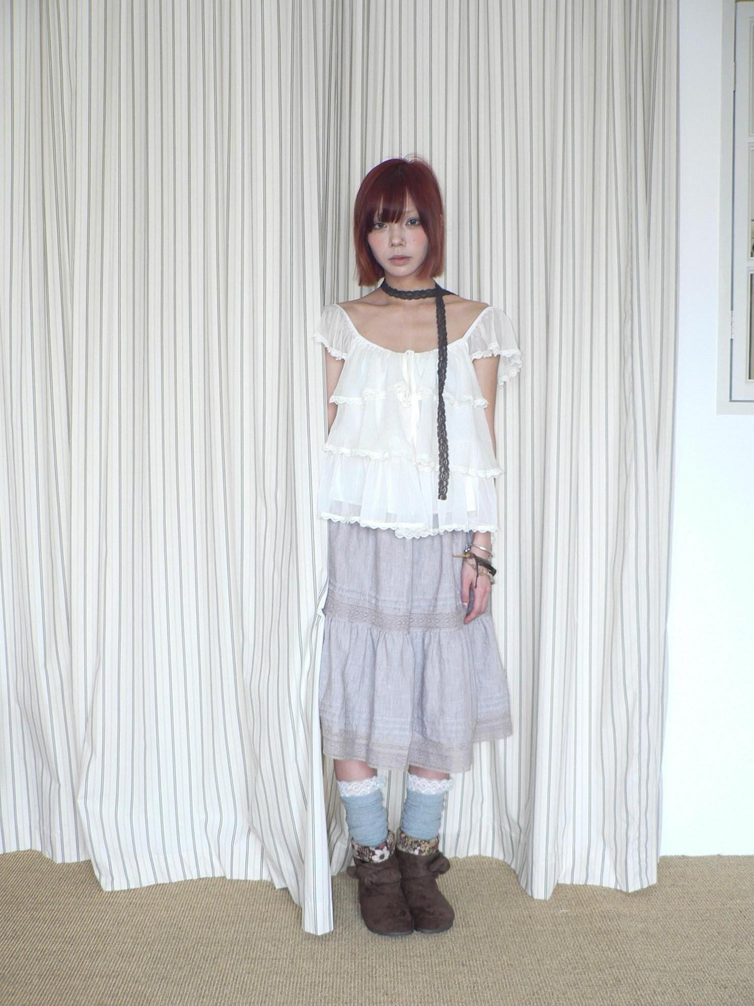ang project Oatmeal Tie Dye Crochet Cutout Patchwork Pleated Women&