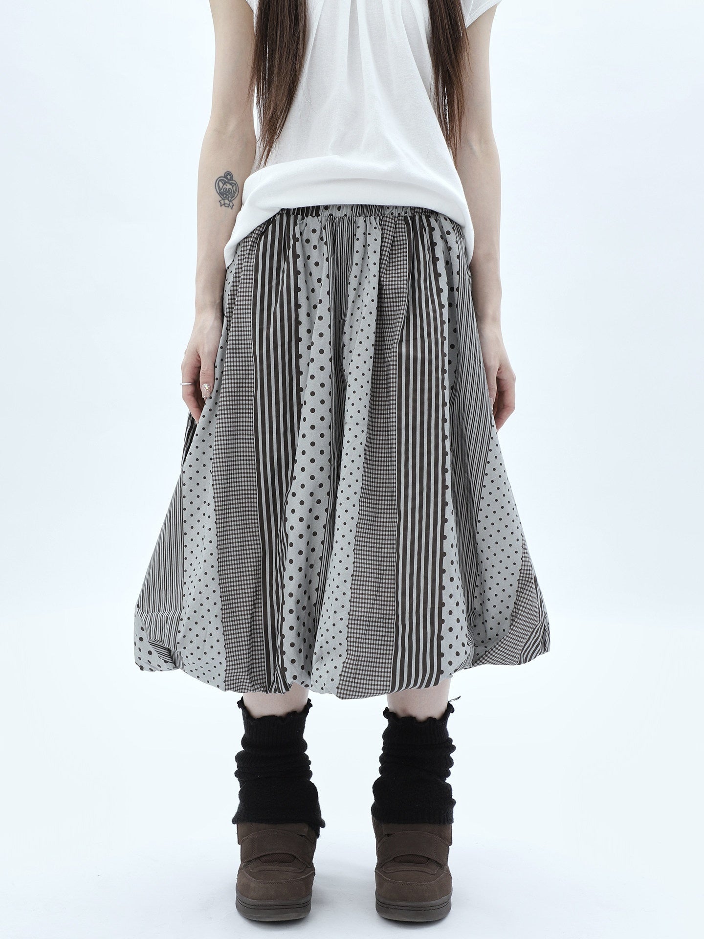 ang_project_Patchwork_Polka_Dot_Striped_Plaid_High_Waist_Bubble_Women&