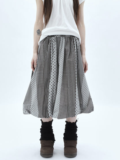 ang_project_Patchwork_Polka_Dot_Striped_Plaid_High_Waist_Bubble_Women&