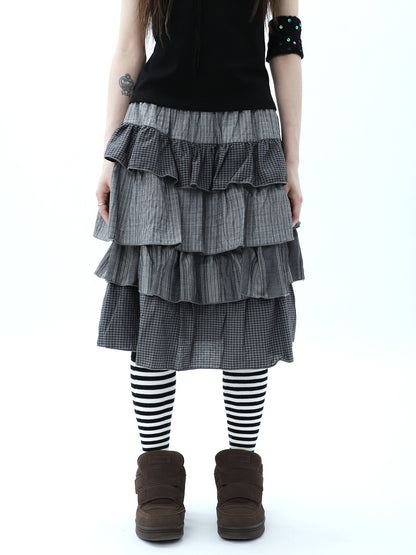 ang_project_Plaid_Colorblock_Layered_Spliced_Pleated_Women&