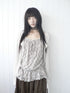 ang_project_Plaid_Lace_Trim_Button_Front_Long_Sleeve_Two_Piece_Women&