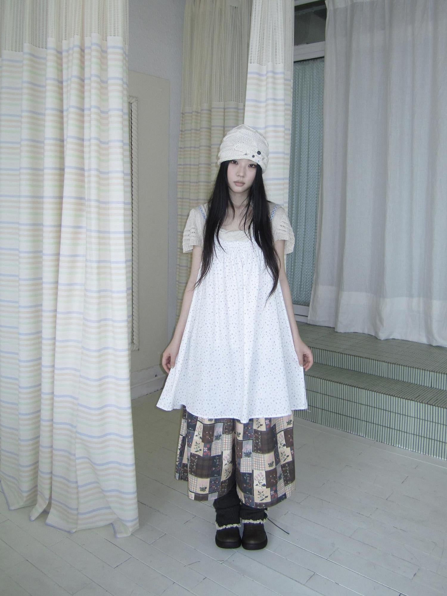 ang project Plaid Patchwork Floral Layered Loose Women&
