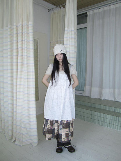 ang project Plaid Patchwork Floral Layered Loose Women&