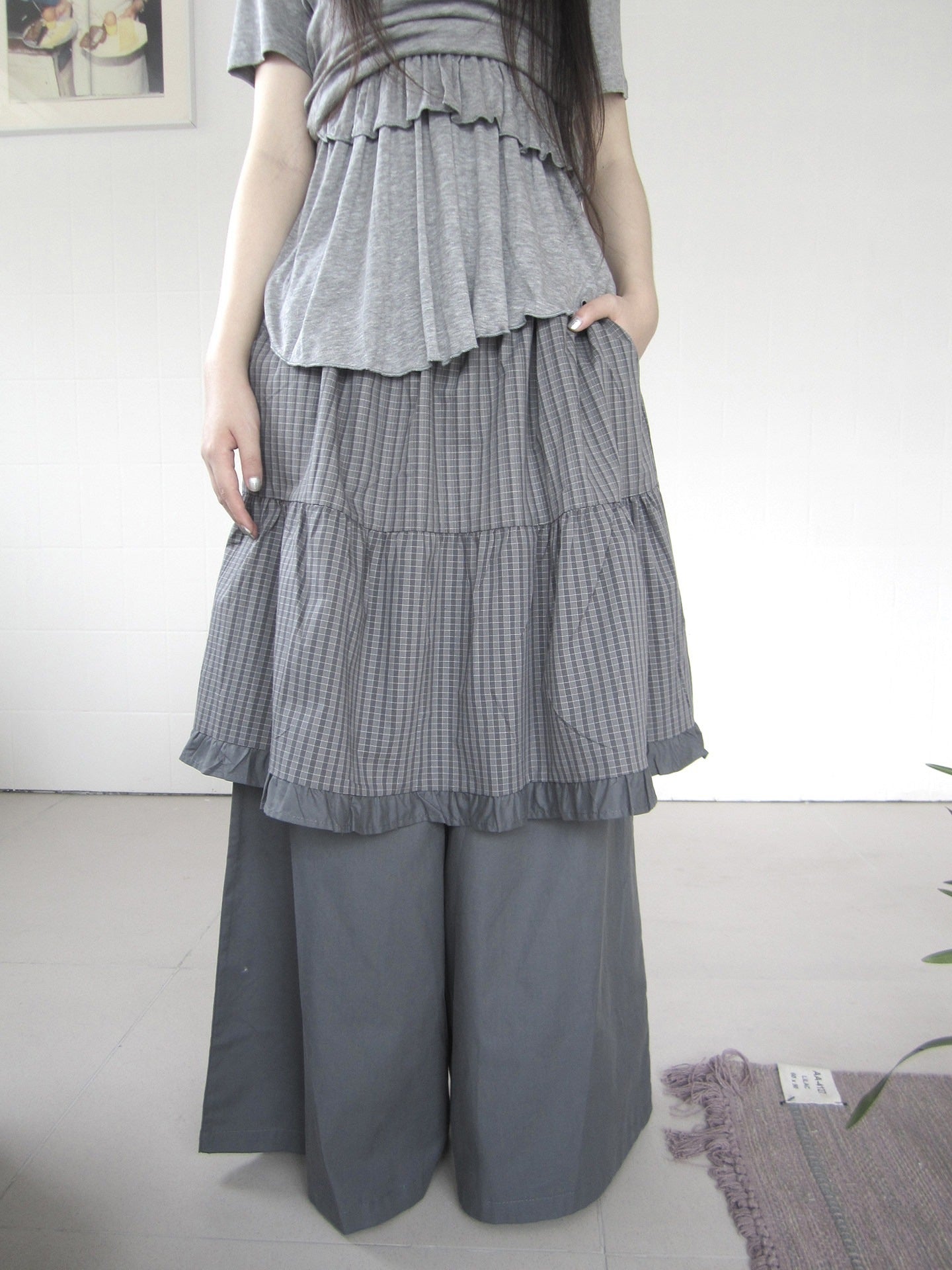 ang_project_Plaid_Patchwork_Layered_Lettuce_Hem_Women&