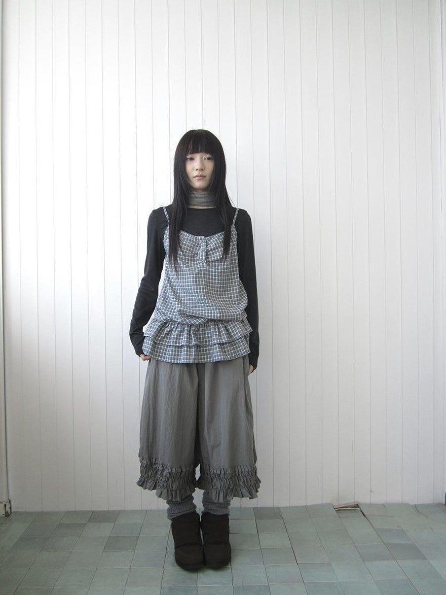 ang project Plaid Ruffle Two Piece Korean Women&