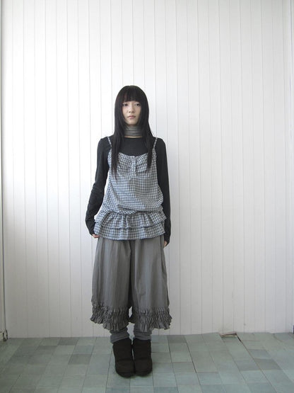 ang project Plaid Ruffle Two Piece Korean Women&