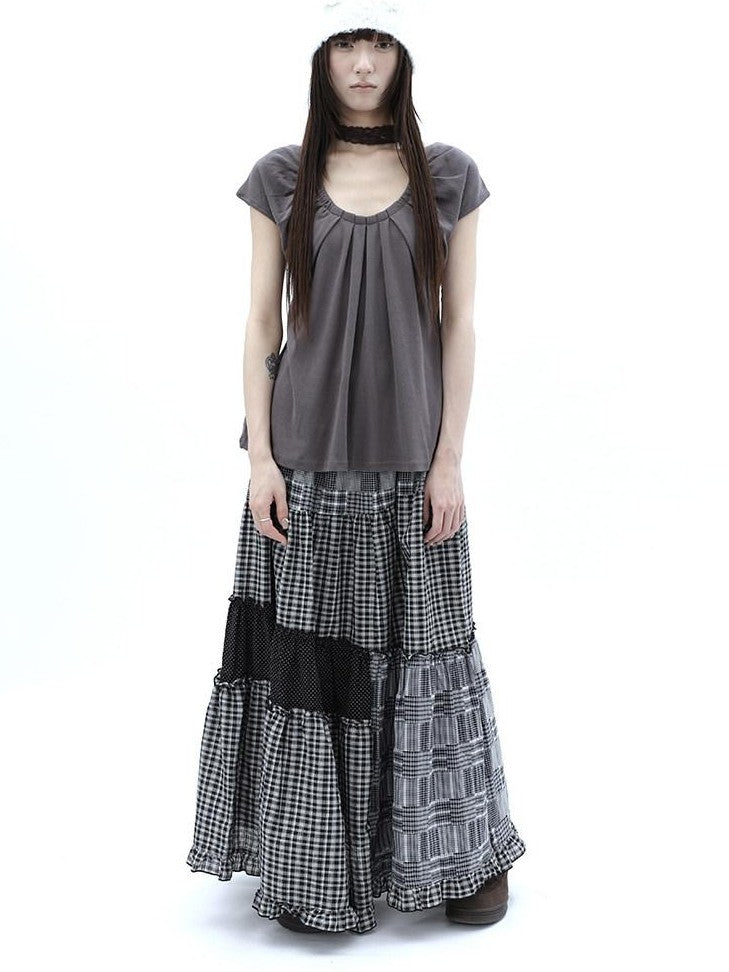ang project Pleated Halter Tie U Neck Women&