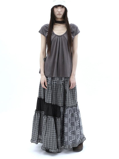 ang project Pleated Halter Tie U Neck Women&