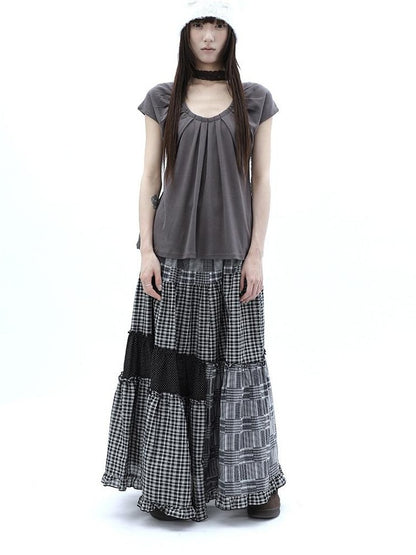 ang project Pleated Halter Tie U Neck Women&