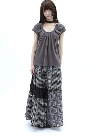 ang project Pleated Halter Tie U Neck Women&