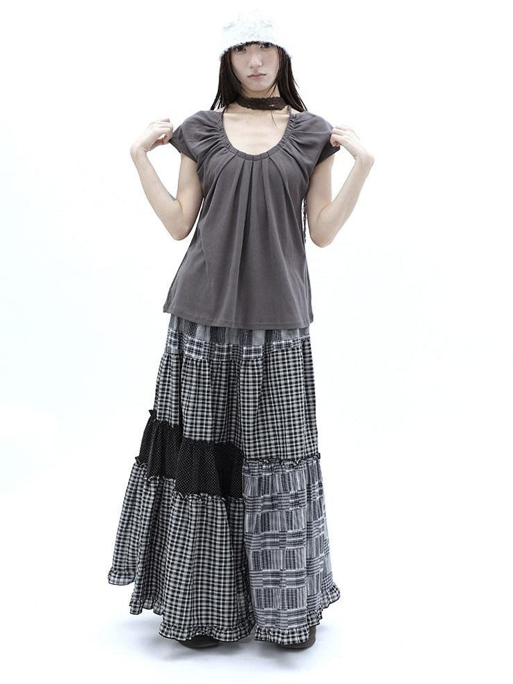 ang project Pleated Halter Tie U Neck Women&