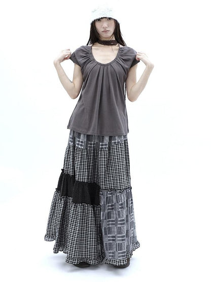 ang project Pleated Halter Tie U Neck Women&