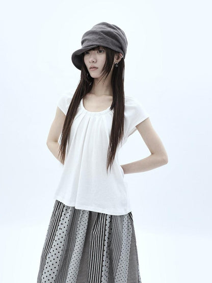 ang project Pleated Halter Tie U Neck Women&