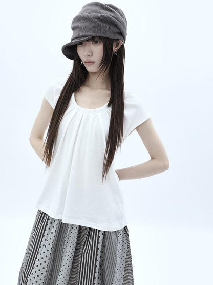 ang project Pleated Halter Tie U Neck Women&