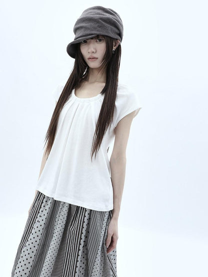 ang project Pleated Halter Tie U Neck Women&