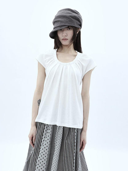 ang project Pleated Halter Tie U Neck Women&
