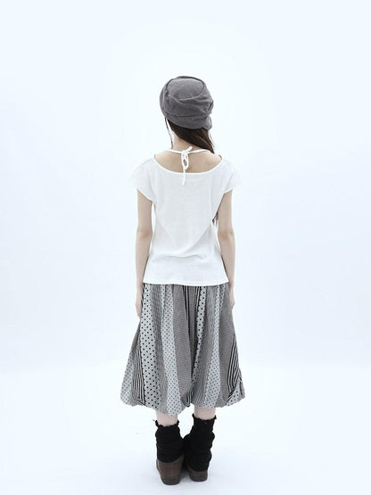 ang project Pleated Halter Tie U Neck Women&