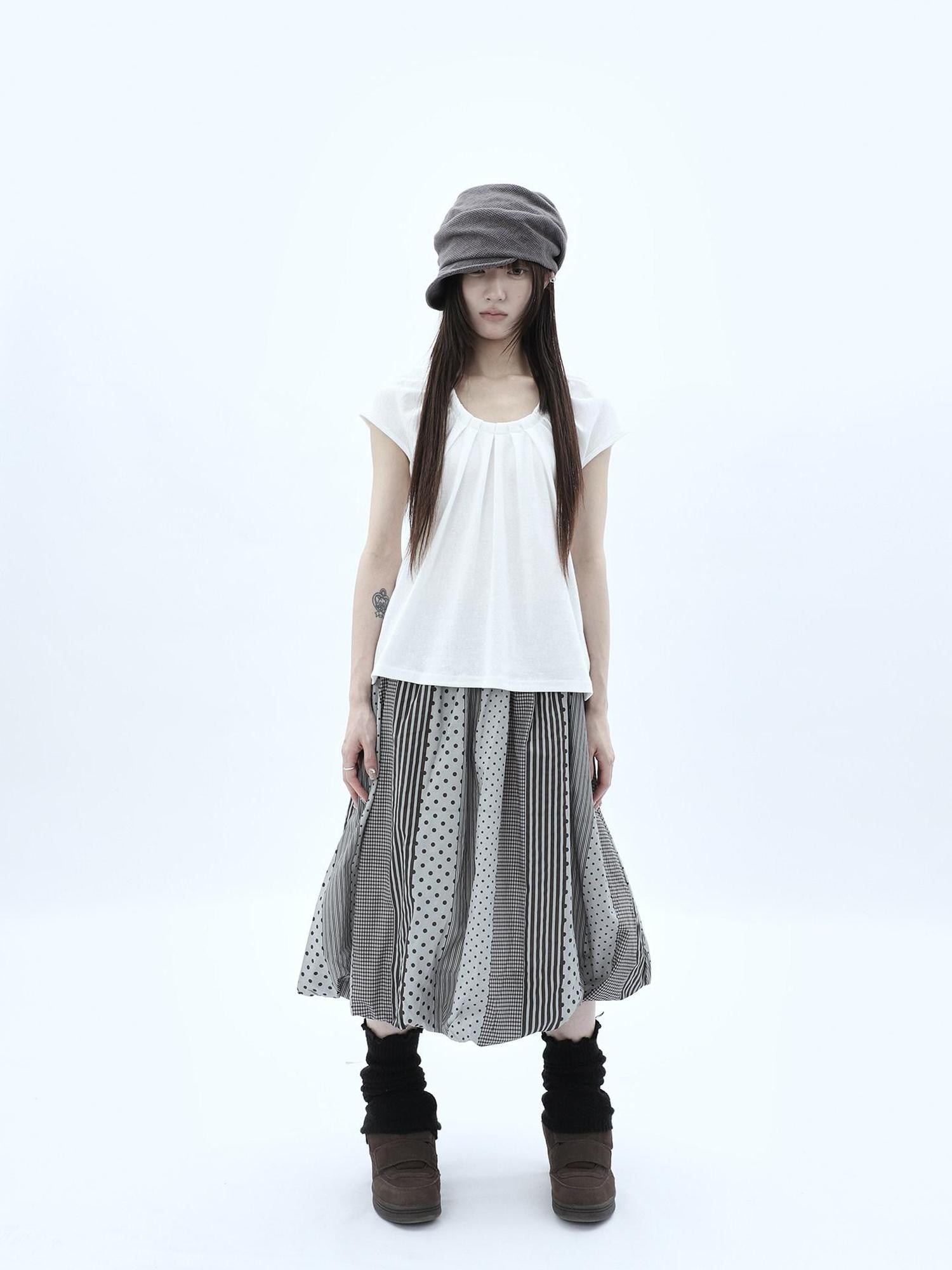 ang project Pleated Halter Tie U Neck Women&