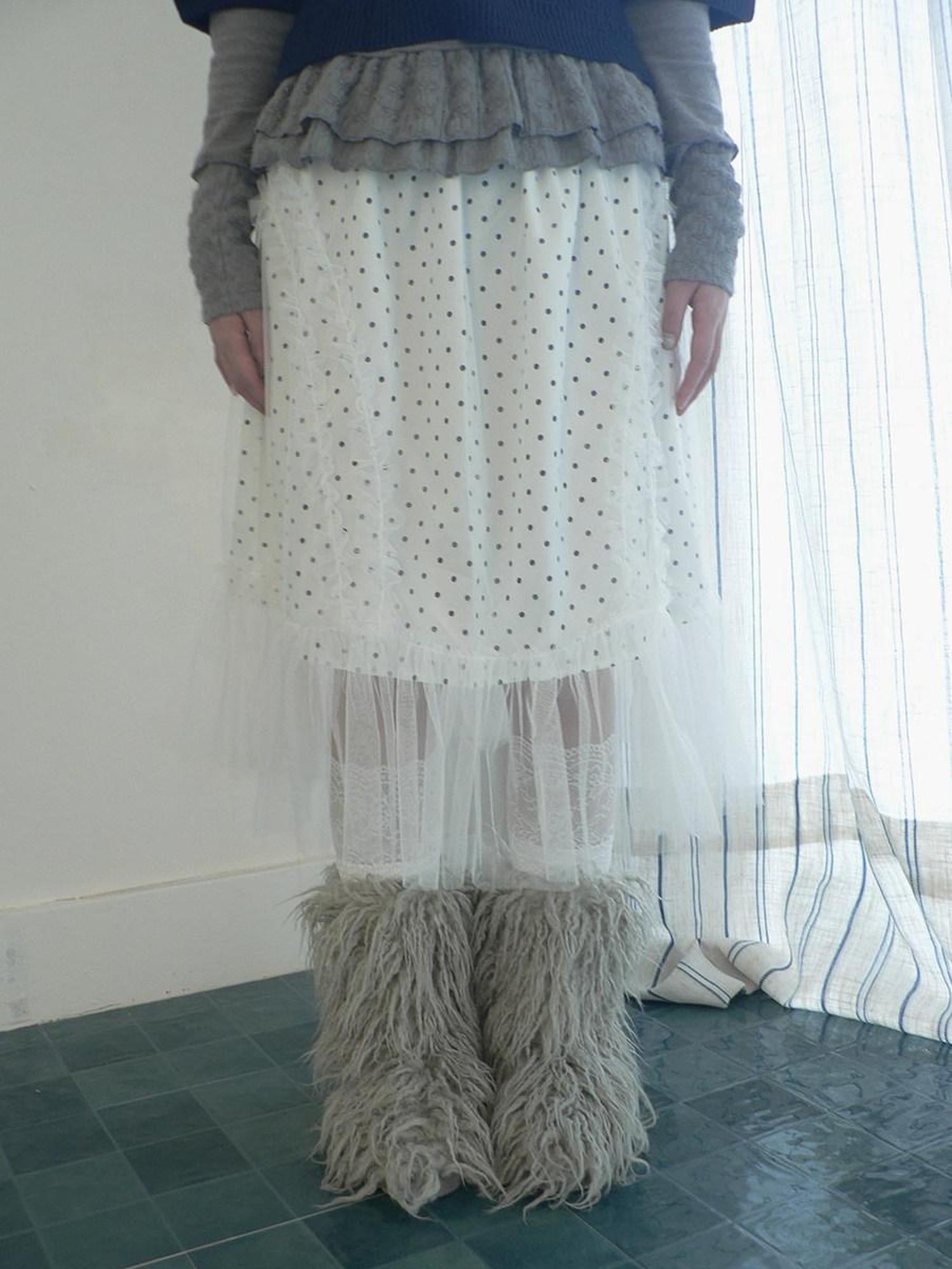ang project Pleated Korean Aline Elastic Waist White Girls Ladies Midi Skirt