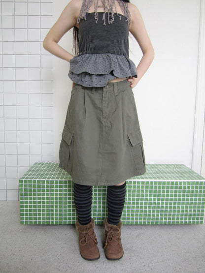 ang project Pleated Pocket Utility High Waist Women&