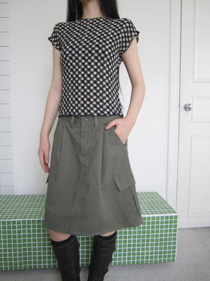 ang project Pleated Pocket Utility High Waist Women&