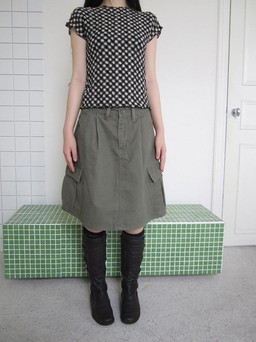 ang project Pleated Pocket Utility High Waist Women&