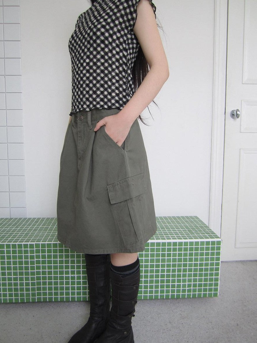 ang project Pleated Pocket Utility High Waist Women&