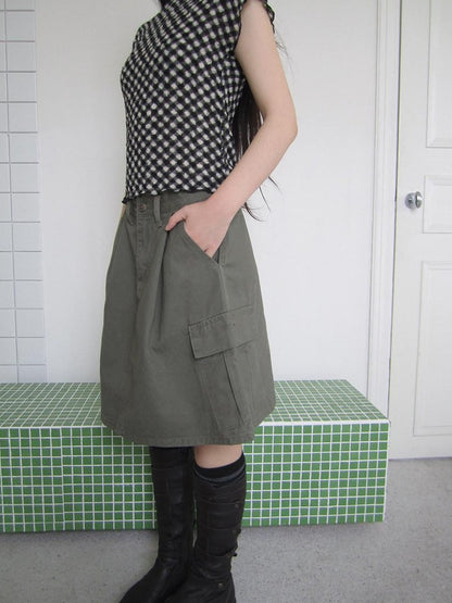 ang project Pleated Pocket Utility High Waist Women&