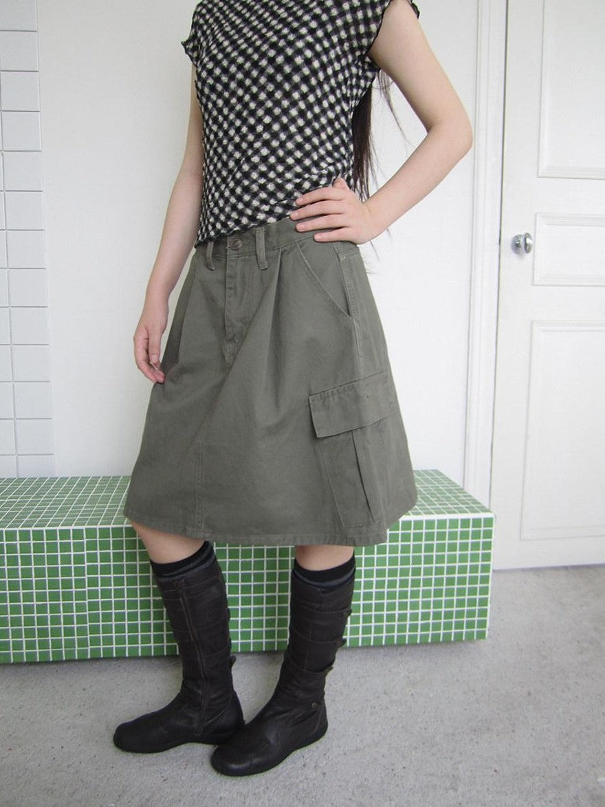 ang project Pleated Pocket Utility High Waist Women&