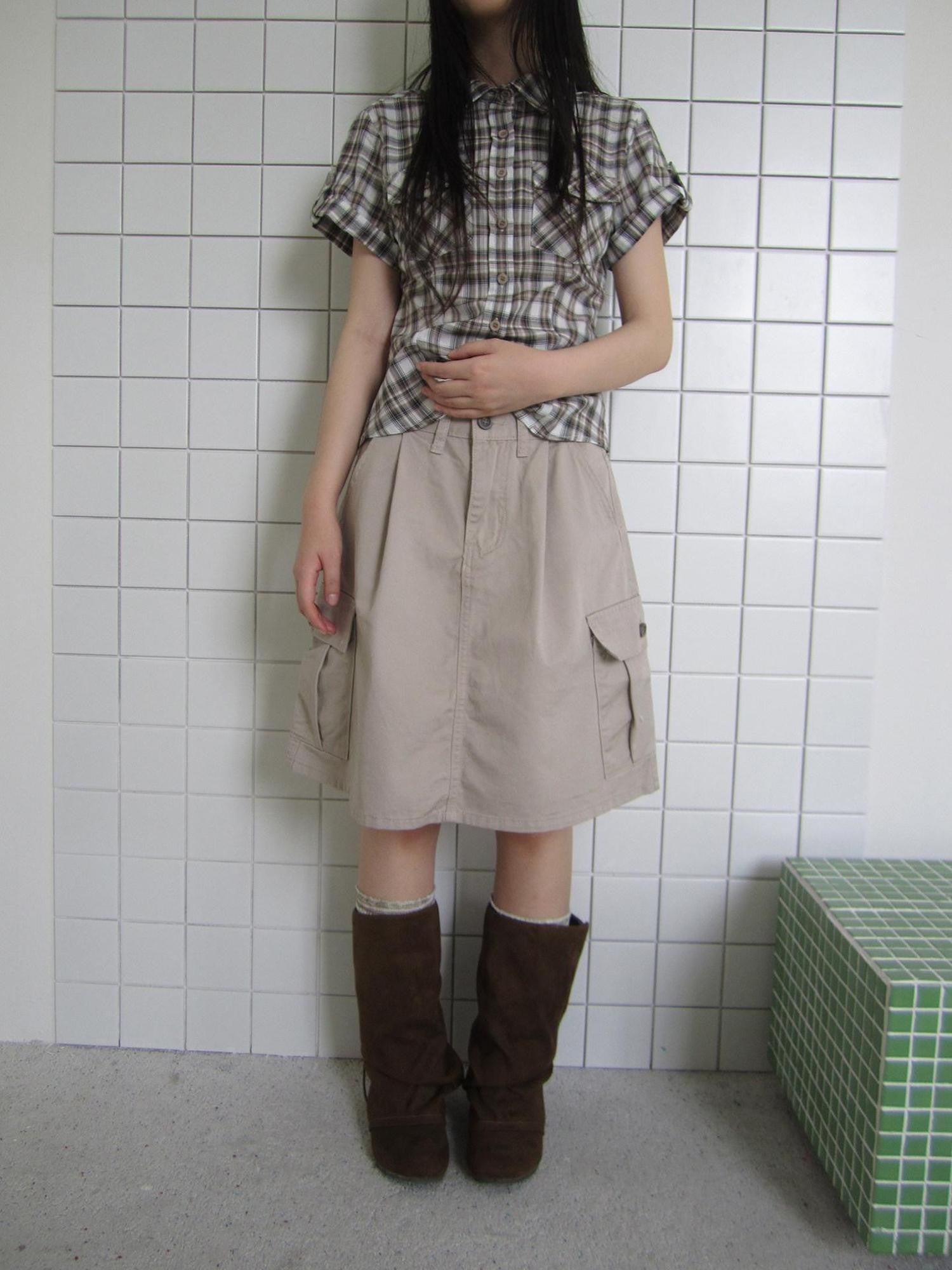 ang project Pleated Pocket Utility High Waist Women&