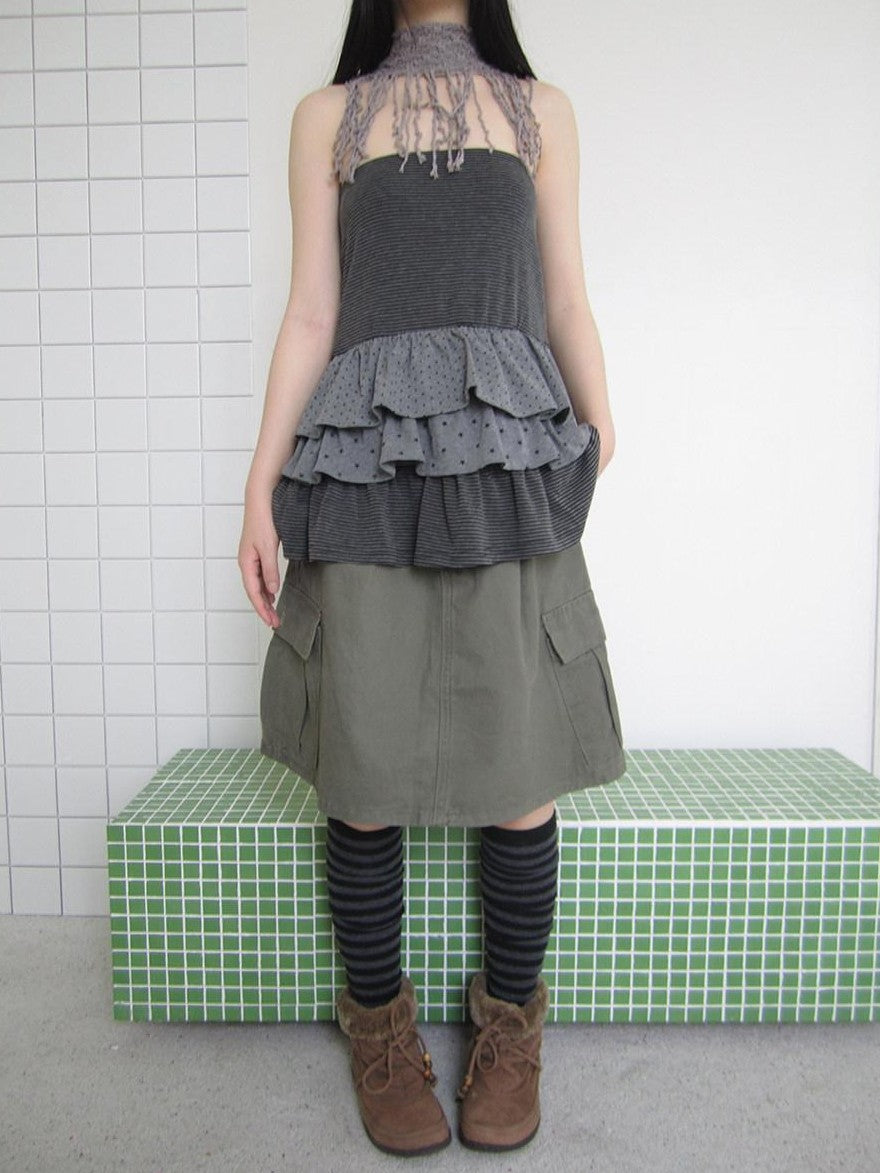 ang project Pleated Pocket Utility High Waist Women&