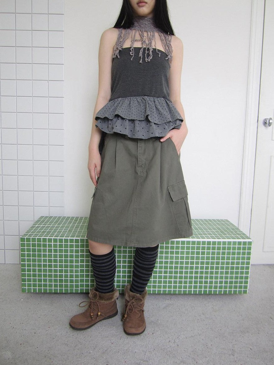 ang project Pleated Pocket Utility High Waist Women&