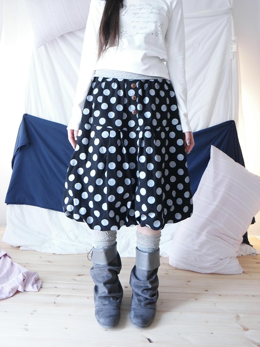 ang project Polka Dot Button Loose Vintage Bubble Women&