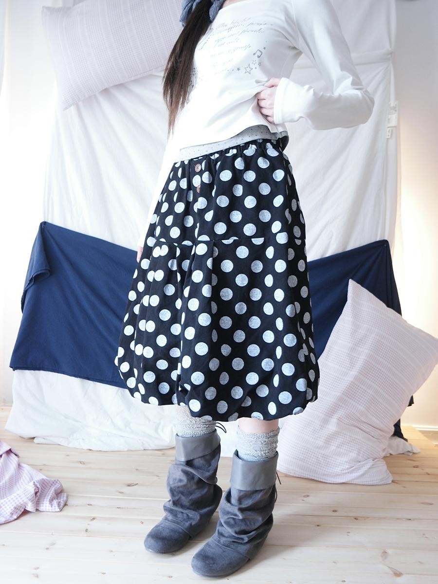 ang project Polka Dot Button Loose Vintage Bubble Women&