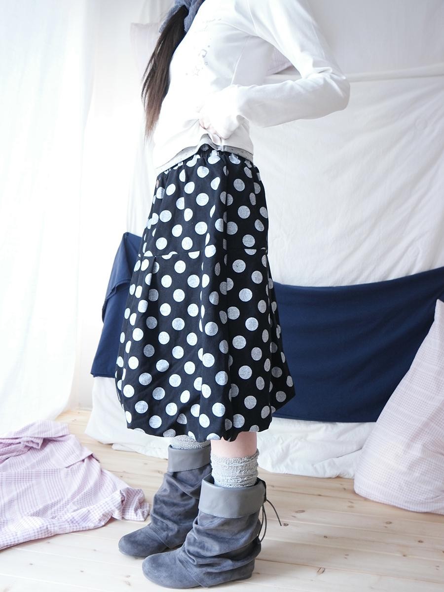 ang project Polka Dot Button Loose Vintage Bubble Women&