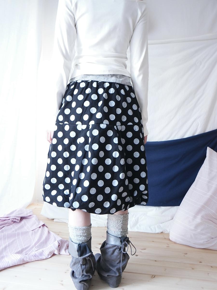ang project Polka Dot Button Loose Vintage Bubble Women&