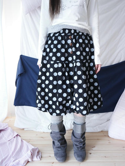 ang project Polka Dot Button Loose Vintage Bubble Women&