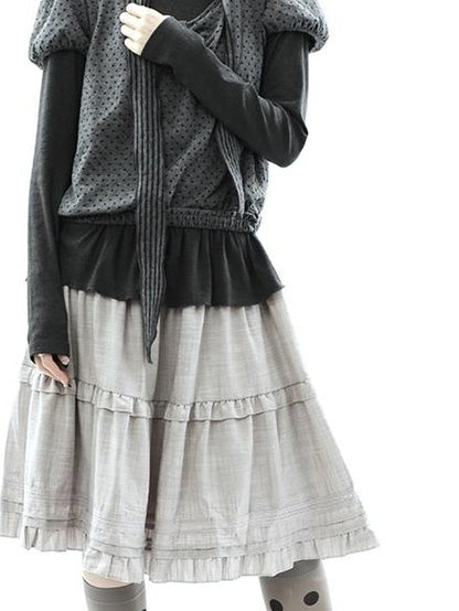ang project Polka Dot Knit Colorblock Two Piece Women&