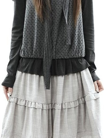 ang project Polka Dot Knit Colorblock Two Piece Women&
