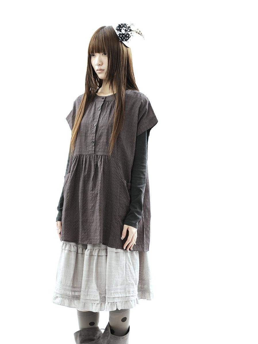 ang project Polka Dot Pleated Pocket Midlength Loose Women&