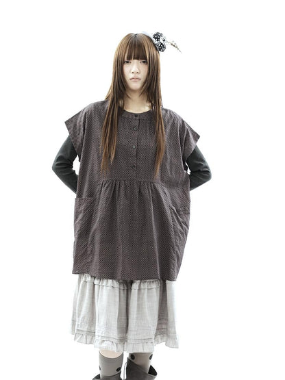 ang project Polka Dot Pleated Pocket Midlength Loose Women&