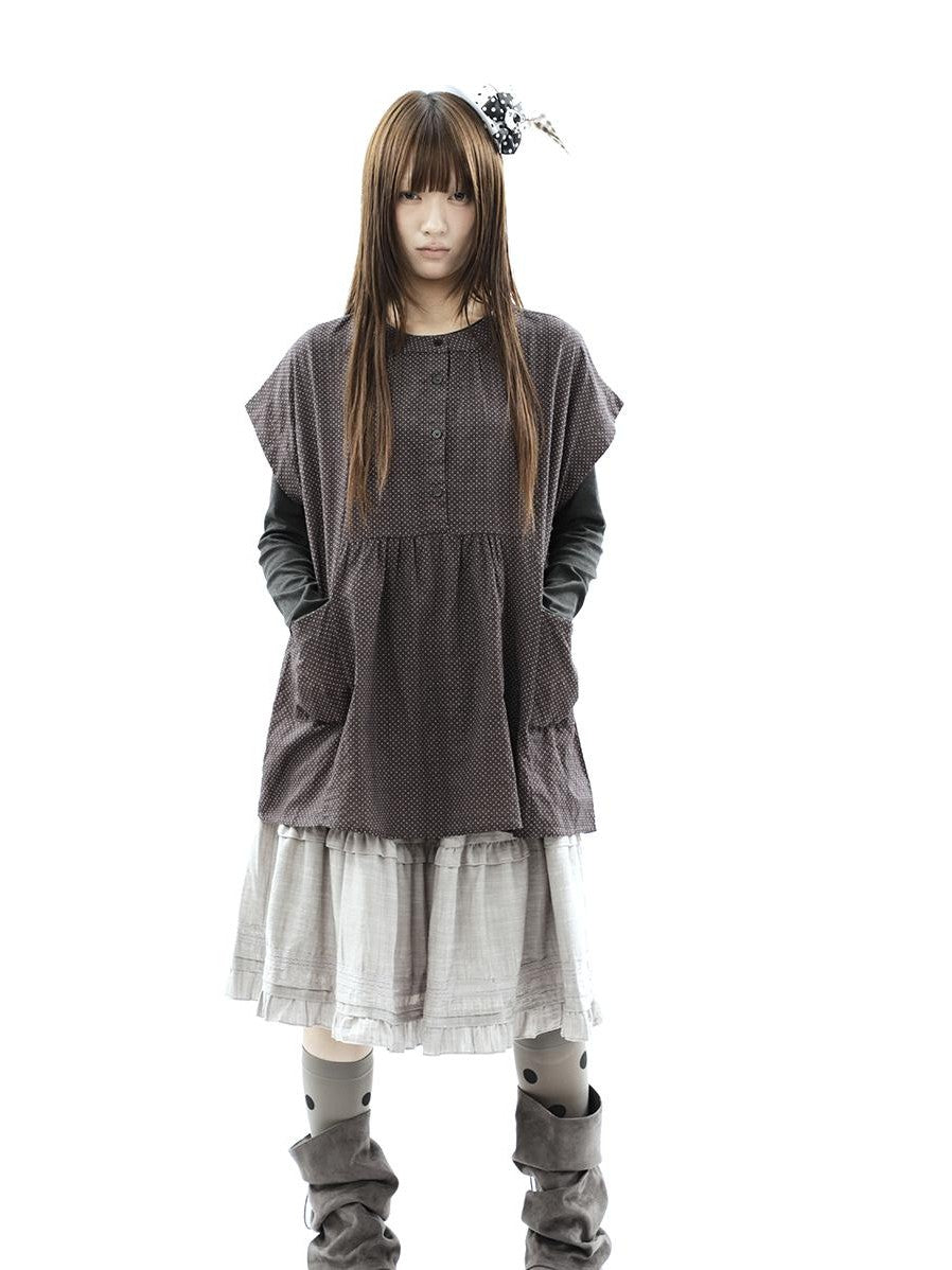 ang project Polka Dot Pleated Pocket Midlength Loose Women&