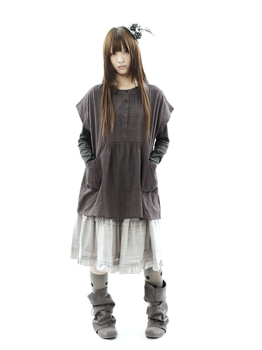 ang project Polka Dot Pleated Pocket Midlength Loose Women&