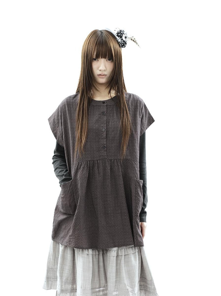 ang project Polka Dot Pleated Pocket Midlength Loose Women&