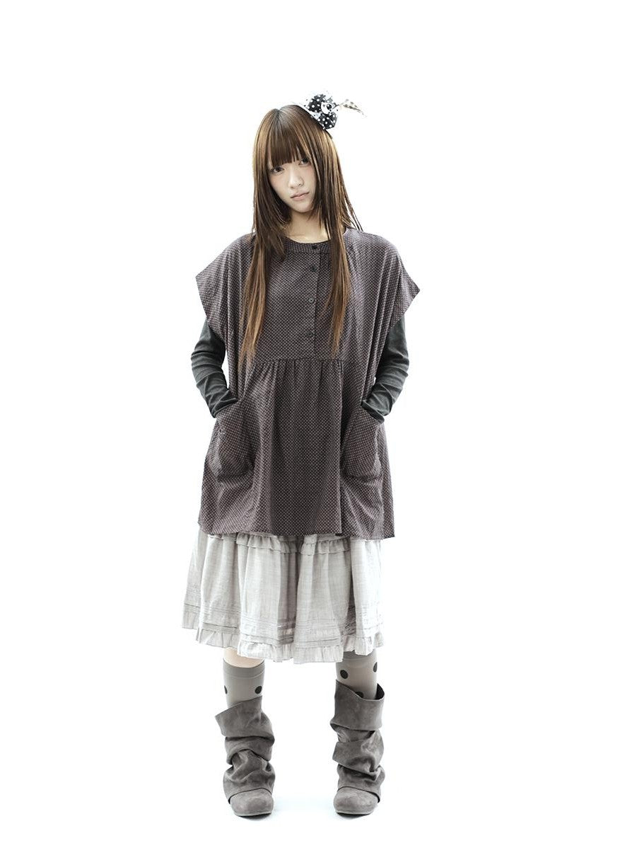ang project Polka Dot Pleated Pocket Midlength Loose Women&