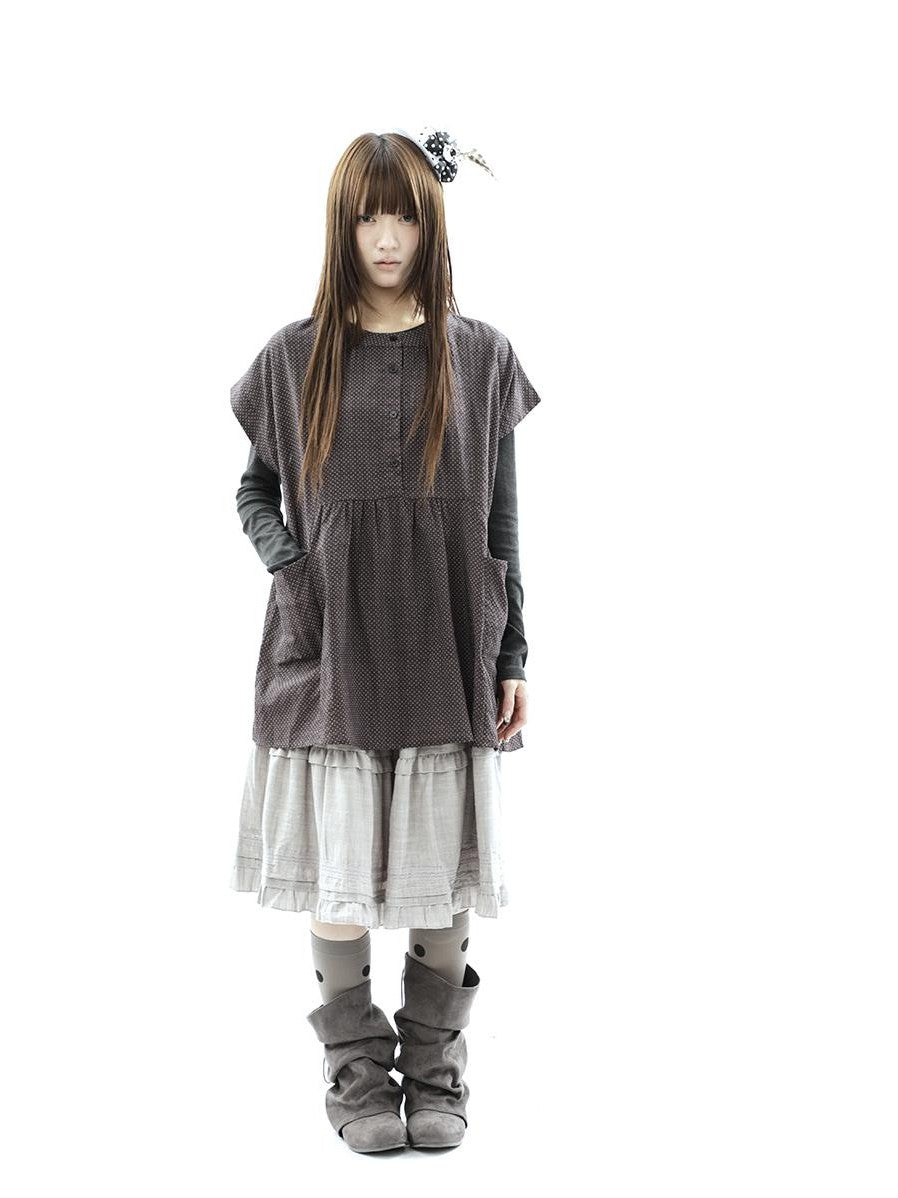 ang project Polka Dot Pleated Pocket Midlength Loose Women&