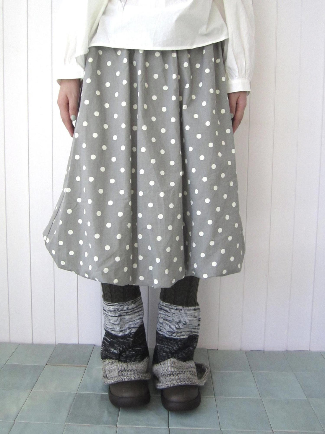 ang project Polka Dot Print Vintage Puff Balloon Elastic Waist Loose Women&
