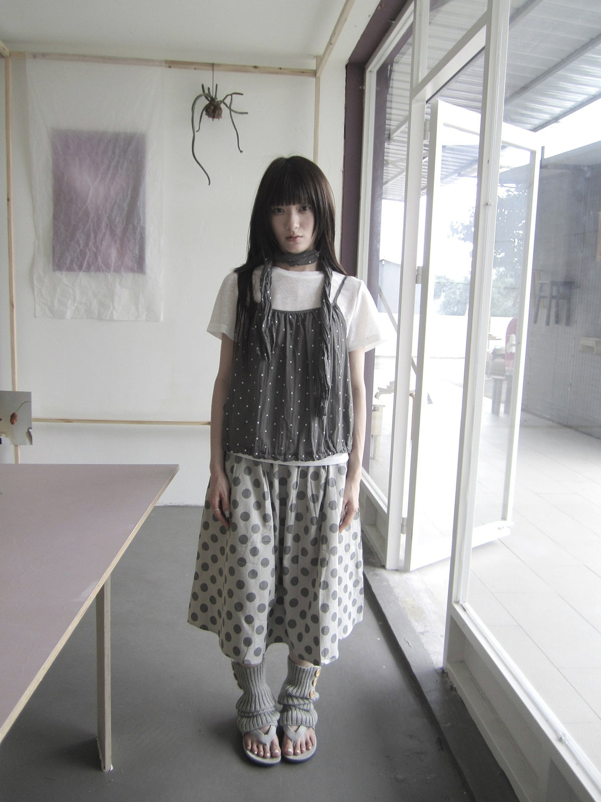 ang_project_Polka_Dot_Round_Neck_Loose_Fit_Two_Piece_Women&