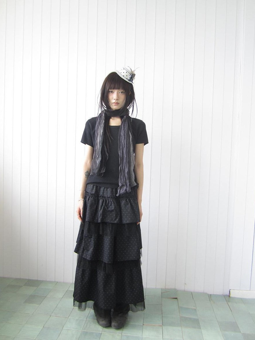 ang project Polka Dot Ruffle Lace Mesh Layered Women&