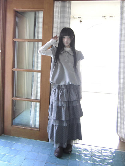 ang project Polka Dot Ruffle Lace Mesh Layered Women&